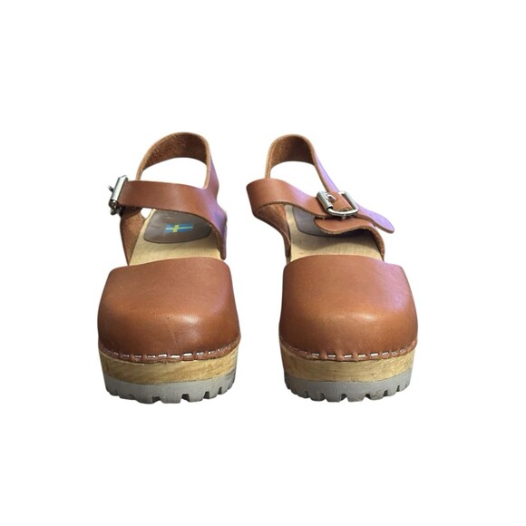 MIA Sweden Sofia Leather Mary Jane Wood Sole Clogs Womens EU 36 US 6 - Picture 2 of 14